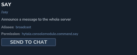Guía de Comandos de Comunicación en Hytale: /say y /notify