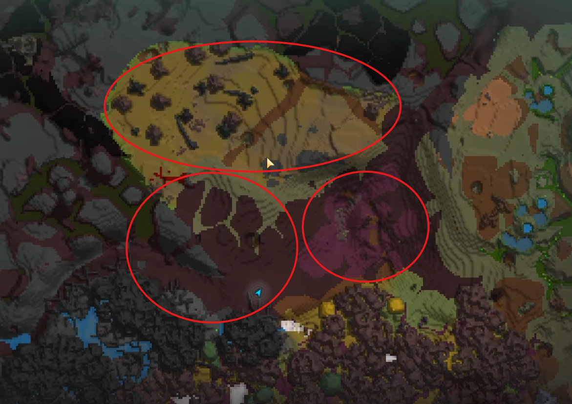 Todas las ubicaciones del mapa donde puedes encontrar Mineral de Adamantita