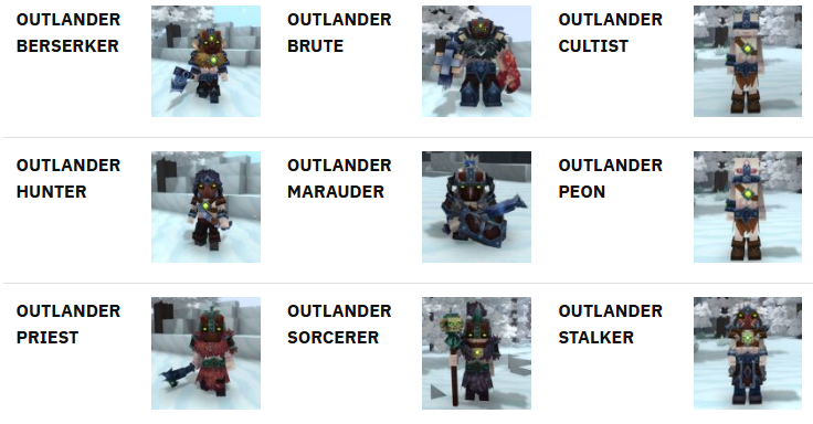 Mobs enemigos vikingos en el bioma de nieve